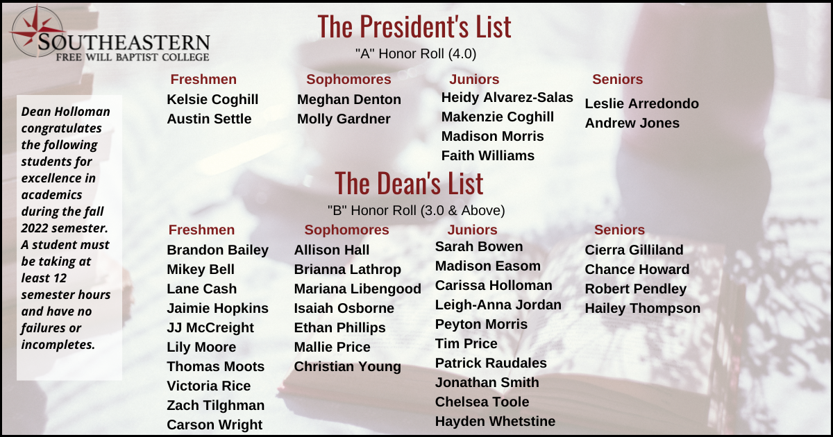The Dean s List Fall 2022 Southeastern Free Will Baptist College the-dean-s-list-fall-2022-southeastern-free-will-baptist-college